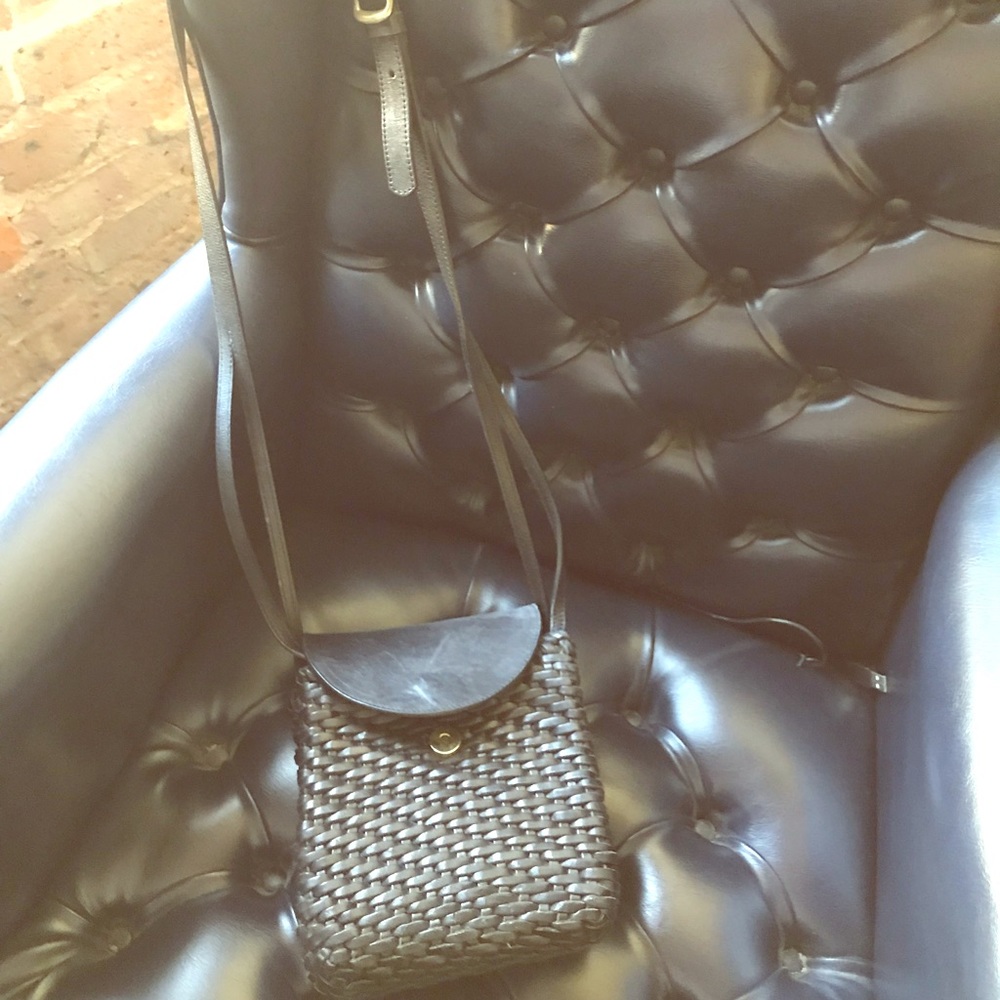 Classic Leather Woven Crossbody